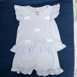 Little Lass Soft Blue Ruffle Set